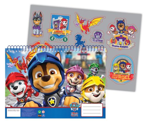 Paw Patrol Knights A/4 spiral sketchbook 40 sheet with Stickers
