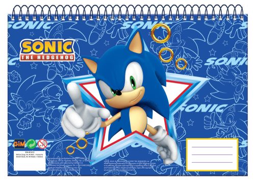 Sonic, the Hedgehog A/4 spiral sketchbook, 30 sheets