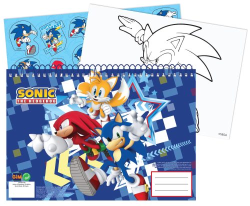 Sonic, the Hedgehog A/4 spiral sketchbook 40 sheet with Stickers