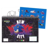   Sonic the Hedgehog Get Me Sonic the Hedgehog A/4 Spiral Sketchbook with 40 Sheets and Stickers