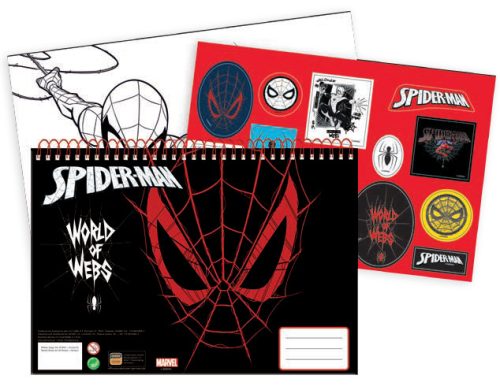 Spiderman World of Webs A/4 spiral sketchbook with 40 sheets and stickers