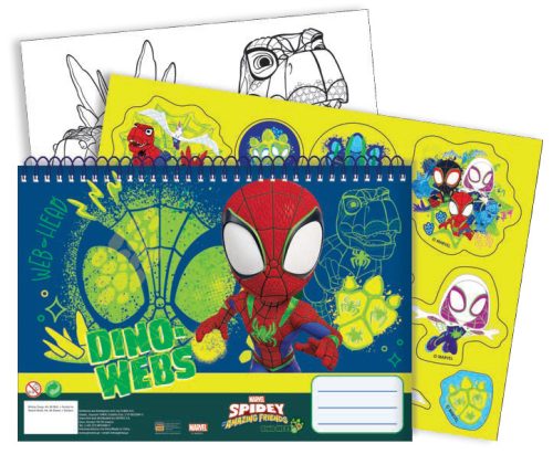 Spiderman Spidey Dino-Webs A/4 spiral sketchbook with 40 sheets and stickers