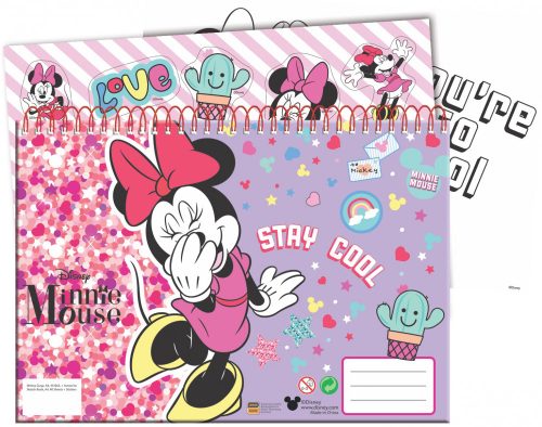 Disney Minnie A/4 spiral sketchbook with 40 sheets of stickers