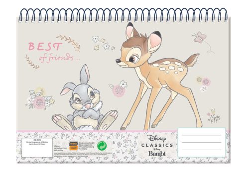 Disney Bambi Friends A/4 spiral sketchbook, 30 sheets