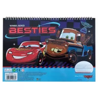   Disney Cars Roaring A4 Spiral Sketchbook with 40 Sheets and Stickers