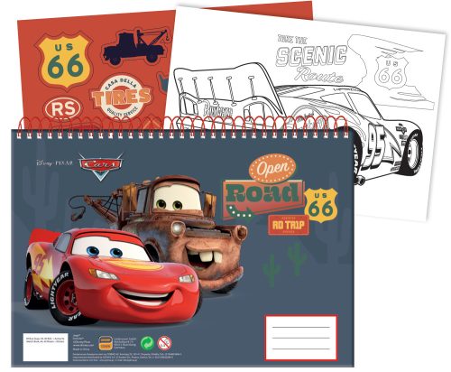 Disney Cars Road A/4 spiral sketchbook 40 sheet with Stickers