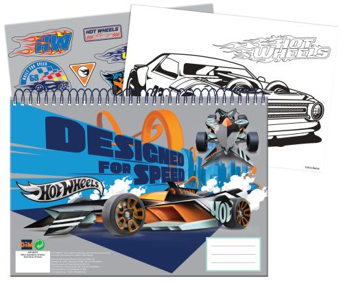Hot Wheels Speed A/4 spiral sketchbook 40 sheet with Stickers