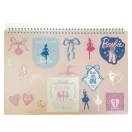 Barbie Ballerina A/4 Spiral Sketchbook with 40 Sheets and Stickers
