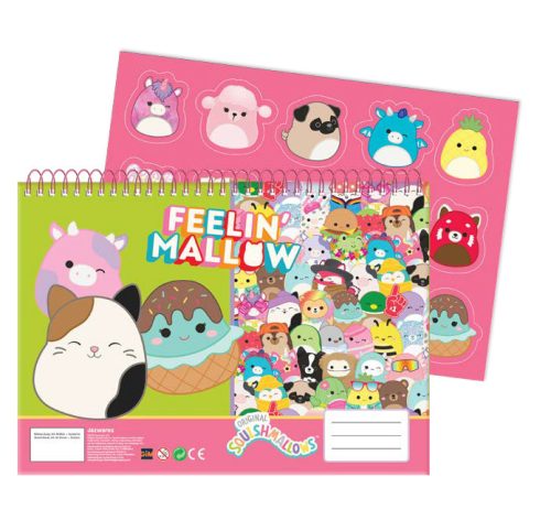 Squishmallows Feelin' A/4 spiral sketchbook with 40 sheets and sticker