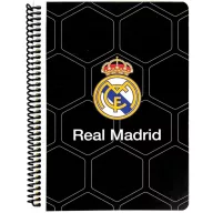 Real Madrid Black B/5 Lined Spiral Notebook 70 Sheets
