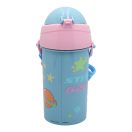 Disney Lilo and Stitch Alien 626 plastic drinking straw bottle with hook 500 ml
