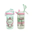Disney Marie Little Lady plastic straw bottle with clip 450 ml