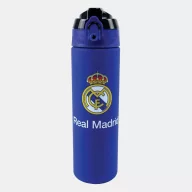Real Madrid Blue matte plastic straw water bottle 700 ml