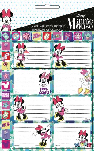 Disney Minnie Notebook Label with 16 stickers