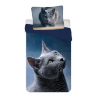 Cat Dark duvet cover 140x200cm, 70x90 cm microfibre