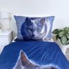 Cat Dark Bed Linen Microfiber 140×200cm, 70x90 cm microfibre