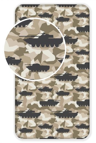 Tank Camouflage Fitted Sheet 90x200 cm