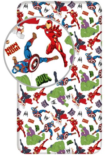 Avengers White Fitted Sheet 90x200 cm