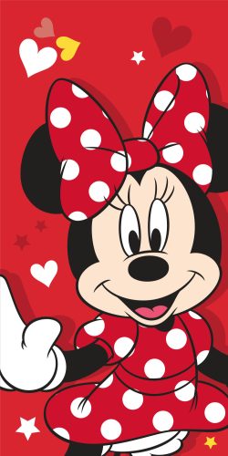 Disney Minnie Red heart Towel, Beach towel 70x140 cm