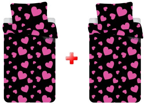 Love Pink Hearts double Bed Linen 140×200cm, 70x90 cm