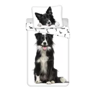 Dog Border Collie bedding cover 140x200cm, 70x90 cm