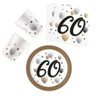  Happy Birthday Milestone Happy Birthday 60 party set with 36 pieces and 23 cm plates