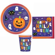 Halloween Friends party set with 36 pieces and 23 cm plates
