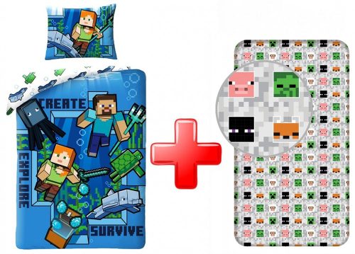 Minecraft Bed Linen and fitted sheet set