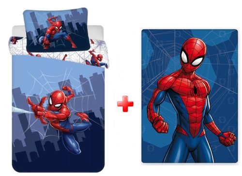 Spiderman Cobweb Kids Bed Linen and polar blanket set