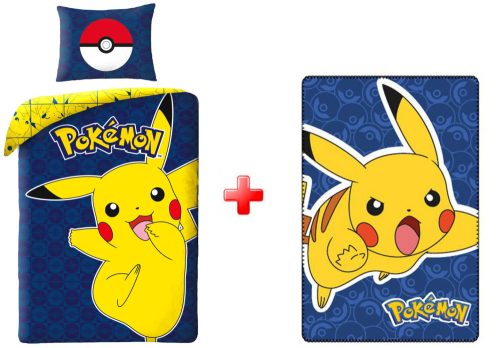 Pokémon Joyful Pikachu Bed Linen and polar blanket set