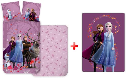 Disney Frozen Purple Kids Bed Linen and polar blanket set