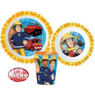   Fireman Sam Rescue Mission dining set, micro plastic set, with 260 ml cup