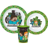   Minecraft Creeper dinner set, micro plastic set, with cup 260 ml
