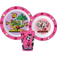   Minecraft Girls dinner set, micro plastic set, with cup 260 ml
