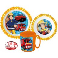   Fireman Sam Rescue Mission dinner set, micro plastic set with 350 ml mug