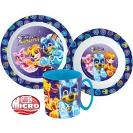   Paw Patrol Mighty Pups dinner set, micro plastic set with mug 350 ml