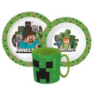   Minecraft Pixelcraft dinner set, micro plastic set with 390 ml mug