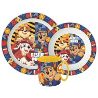   Paw Patrol Rescue Pups dinner set, micro plastic set with mug 390 ml