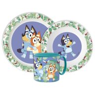 Bluey Tropical dinner set, micro plastic set with 265 ml mug