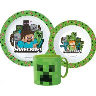   Minecraft Pixelcraft dinner set, micro plastic set with mug 265 ml