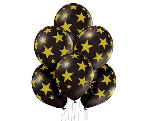 Black Star Balloon, 6 pieces, 12 inches (30cm)