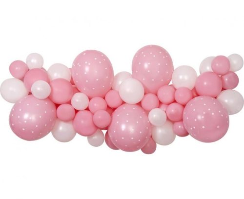 Pink Baby Girl air-balloon, balloon garland set 65 pieces