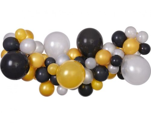 Colour Silver-Gold-Black air-balloon, balloon garland set 65 pieces