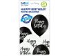 black White Happy Birthday air-balloon, balloon 6 pcs 12 inch (30cm)