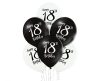 black White Happy Birthday 18 air-balloon, balloon 6 pcs 12 inch (30cm)