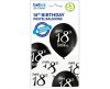black White Happy Birthday 18 air-balloon, balloon 6 pcs 12 inch (30cm)