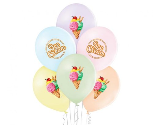 Ice Cream, Ice Cream air-balloon, balloon 6 pcs 12 inch (30cm)
