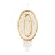 Number Gold Gold glitter number 0 candle, cake candle