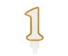 Number Gold Gold Glitter Number 1 Candle, Cake Candle