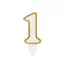 Number Gold Gold Glitter Number 1 Candle, Cake Candle